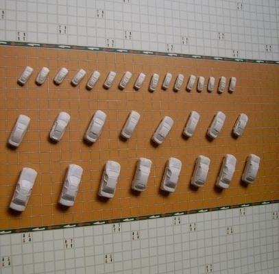 mini white car(without light)-miniature scale 1:250 car,model plastic car