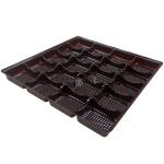 Custom 20 Cavity Plastic Chocolate Packaging Brown Chocolate Plastic Tray