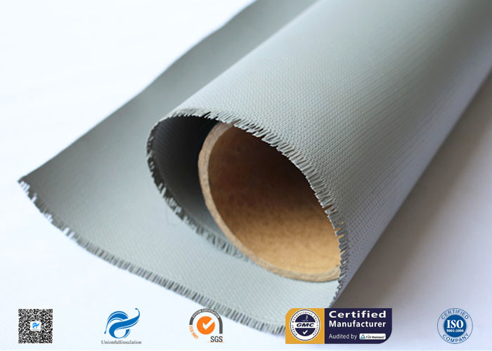 Double Sides Grey Silicone Rubber Coated Fiberglass Fabric E Glass Satin Weave