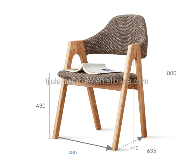 Modern Design Wooden Frame Nordic Home Furniture Kitchen Upholstered Dinning Room Chair Fabric for Hotel Restaurant