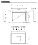 13.3" IP67 Industrial Open Frame LCD Touch Monitor Wide Temperature 1280x800