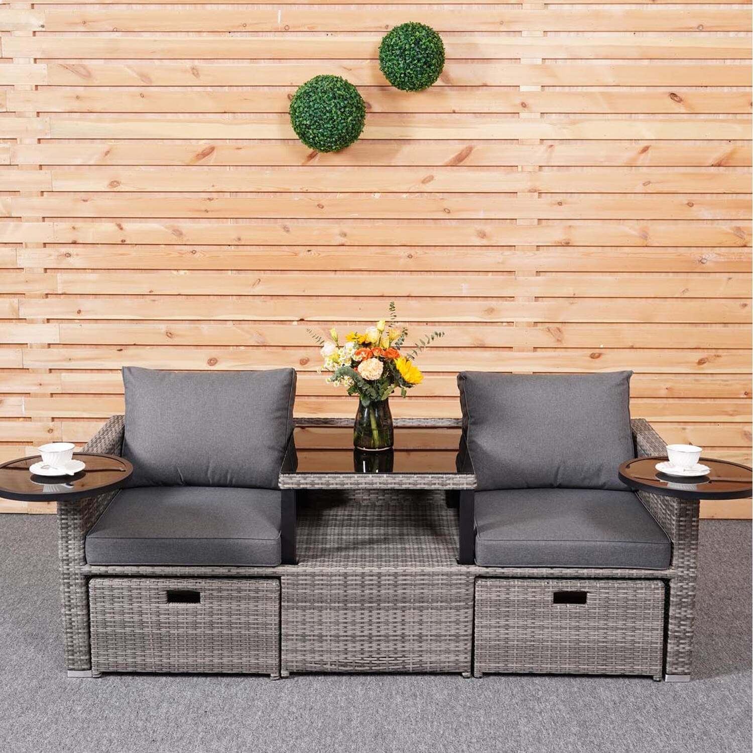 Garden Backyard Lounge Sofa Set with PE Wicker Rattan in Various Sectional Design