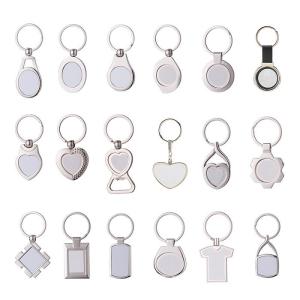 China Personalized Blank Metal Sublimation Keyrings DIY Keychain Pendant For Sublimation Photo Transfer Printing factory