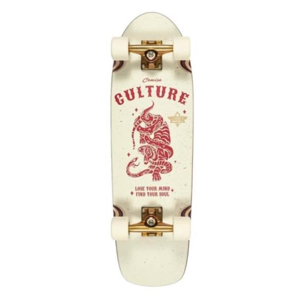 Dusters California Skateboards Culture White / Red Cruiser Complete Skateboard -
