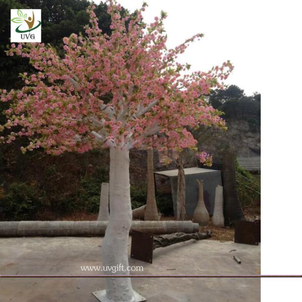 UVG pink cherry blossom artifical trees with silk flowers for wedding backdrop