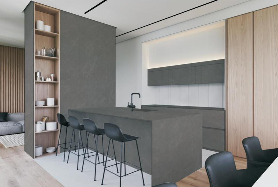 Luxurious Sintered Stone Slabs 800x2600x12mm Large Rock Panel Kitchen Desk Top Neat