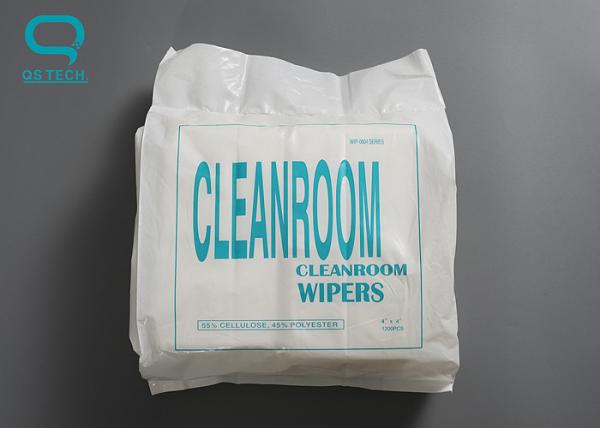 Highly Absorbent Presaturated Cleanroom Wipes , Lint Free Polyester Wipes For