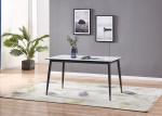 Marble Material 90cm 50kgs Black Metal Leg Dining Table