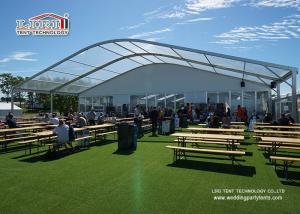 China Solid Wall Outdoor Party Tents Aluminum Structure 25m Width Clear Span factory