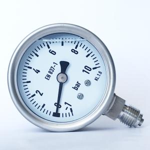 China CL 1.6 10 Bar All Stainless Steel Pressure Gauge Manometer Bayonet Ring Silicone Filled factory