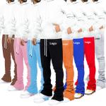 Factory Price Street Wear Soft Cotton Stacked Flared Sweatpants Solid Color