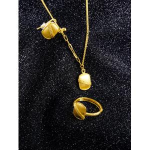 24K earring necklaces ring in one set for many types beautiful