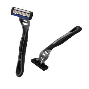 China Durable Women Edge 4 Blade Razor , Black Multi Blade Razor With Four Blades factory