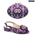 High quality fashion women high heels sandals and purses bag set italian bag to