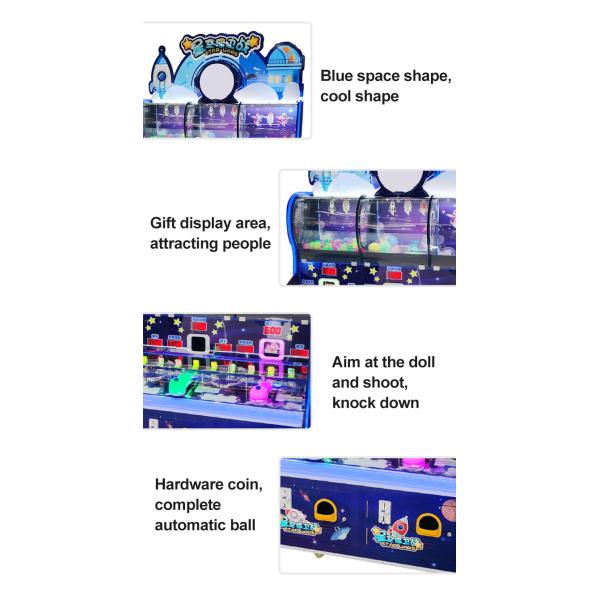 Arcade Shooting Ball Ticket Redemption Game Machine 3 Players Coin Operated