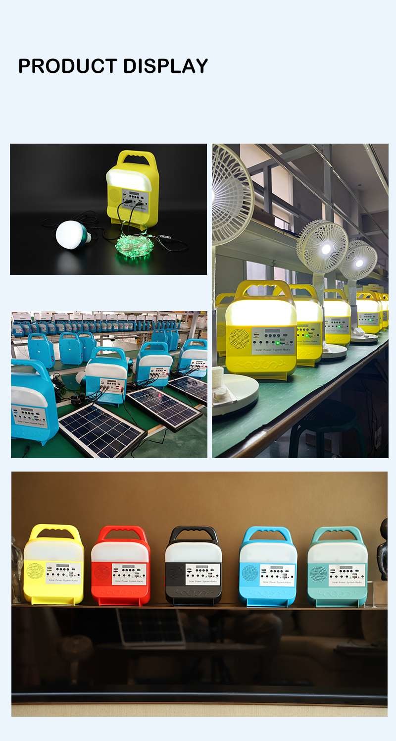 Portable Mini Solar Power Lighting Kits Energy System With Bt Speaker And Radio
