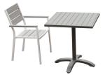 Anti Fading Poly Wood Armrest Restaurant Tables And Chairs