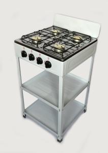 China Europe Style Table Four Burner Gas Cooker With Shelf factory