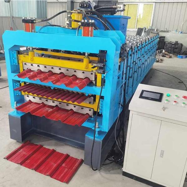 Building Material IBR Panel / Corrugated Metal Steel Glazed Tile Roofing Sheet Machine Three Layer Roll Forming Machine