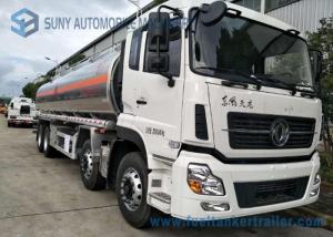 China Dongfeng 8*4 27.5cbm Fuel Tank Trailer 340HP Aluminium Alloy For Transporting Oil factory