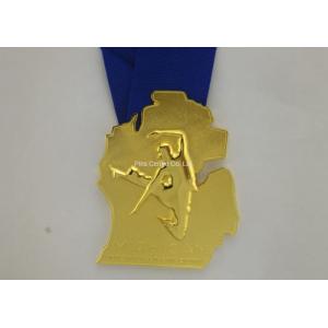 China Personalized Enamel Medal Ribbons , Awards Karate Medals Die Casting factory