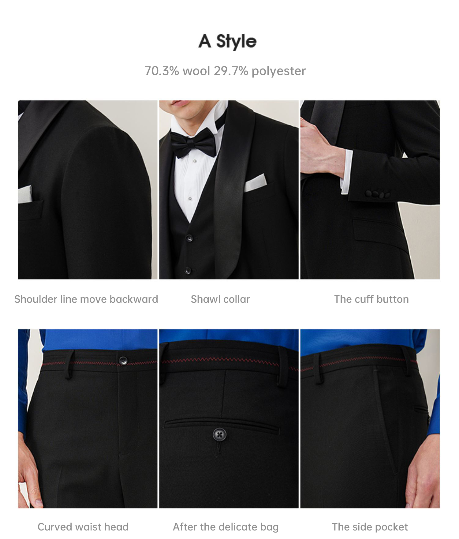 Button Fly Men's Slim Fit Wedding Suit Blazer Solid Dress Coat Business Male Jacket