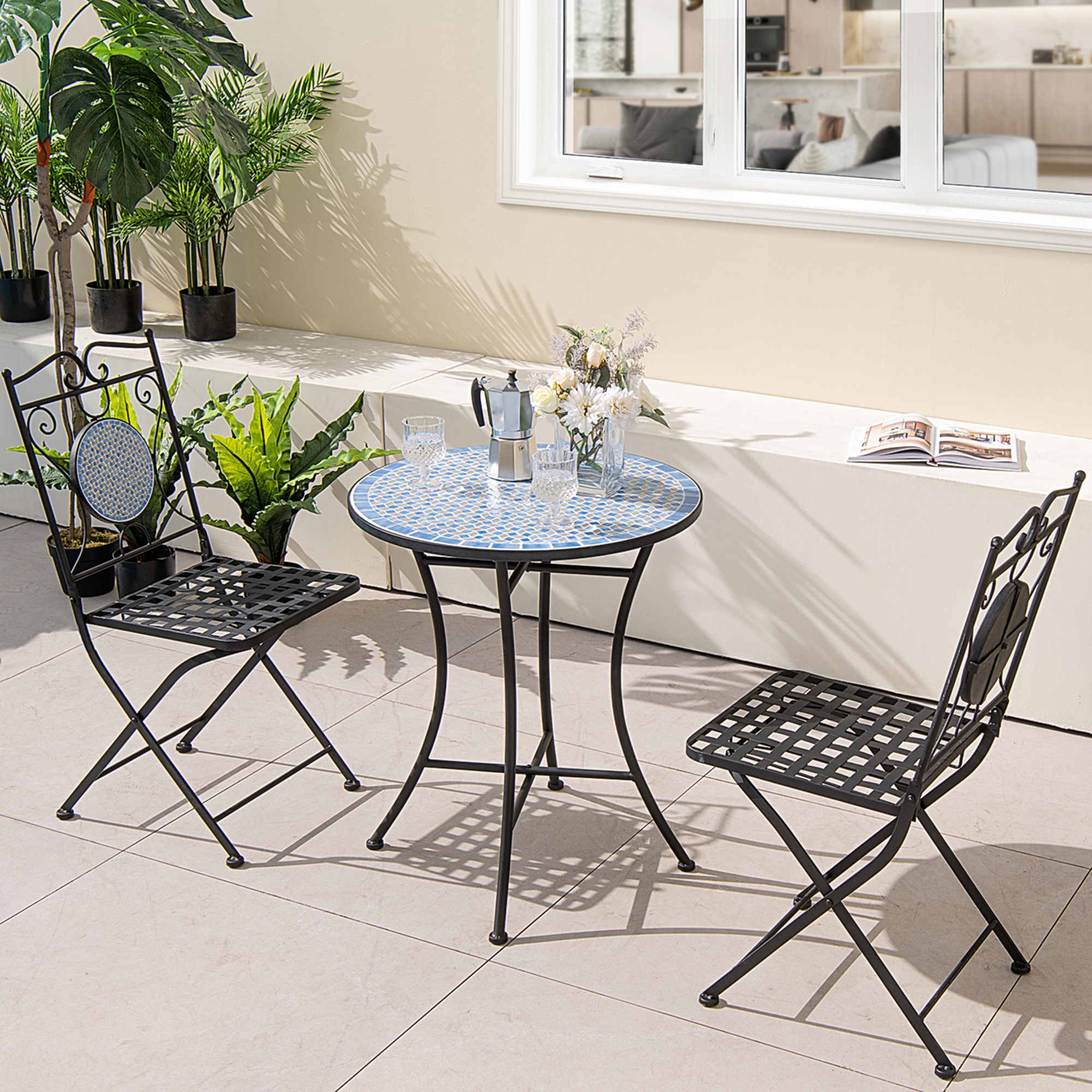 Upgrade Your Outdoor Decor with AJUNION All Weather Bistro Set Table Size Dia24" x H28