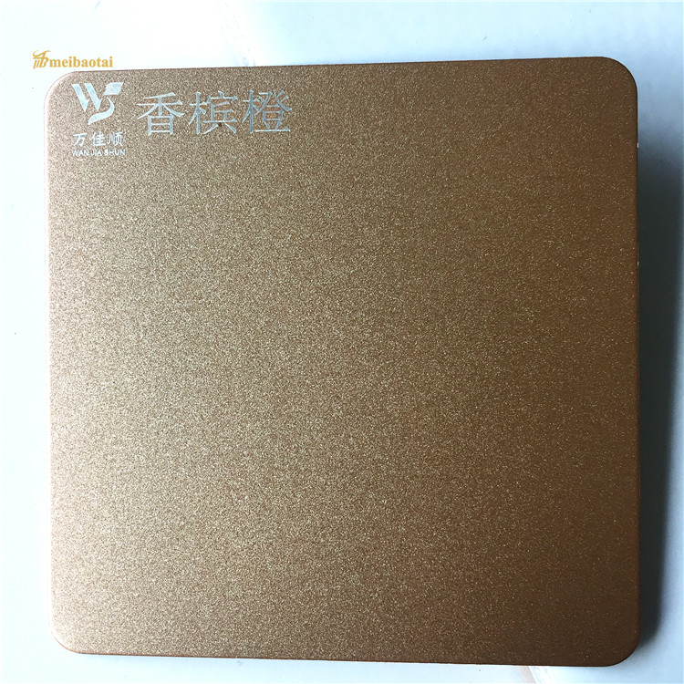 Orange Sandblasted Stainless Steel Sheet For Wall Decorate