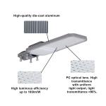 High-Brightness Mains-Powered LED Street Light, Aluminum Alloy Body, IP65