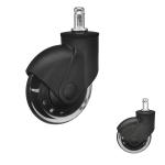 3 Inch Grip Ring Stem Soft PU Wheels Transparent Swivel Plug In Office Chair