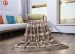 Super Soft Faux Fur Blanket light beige Rabbit Double Sided Reversible Throw