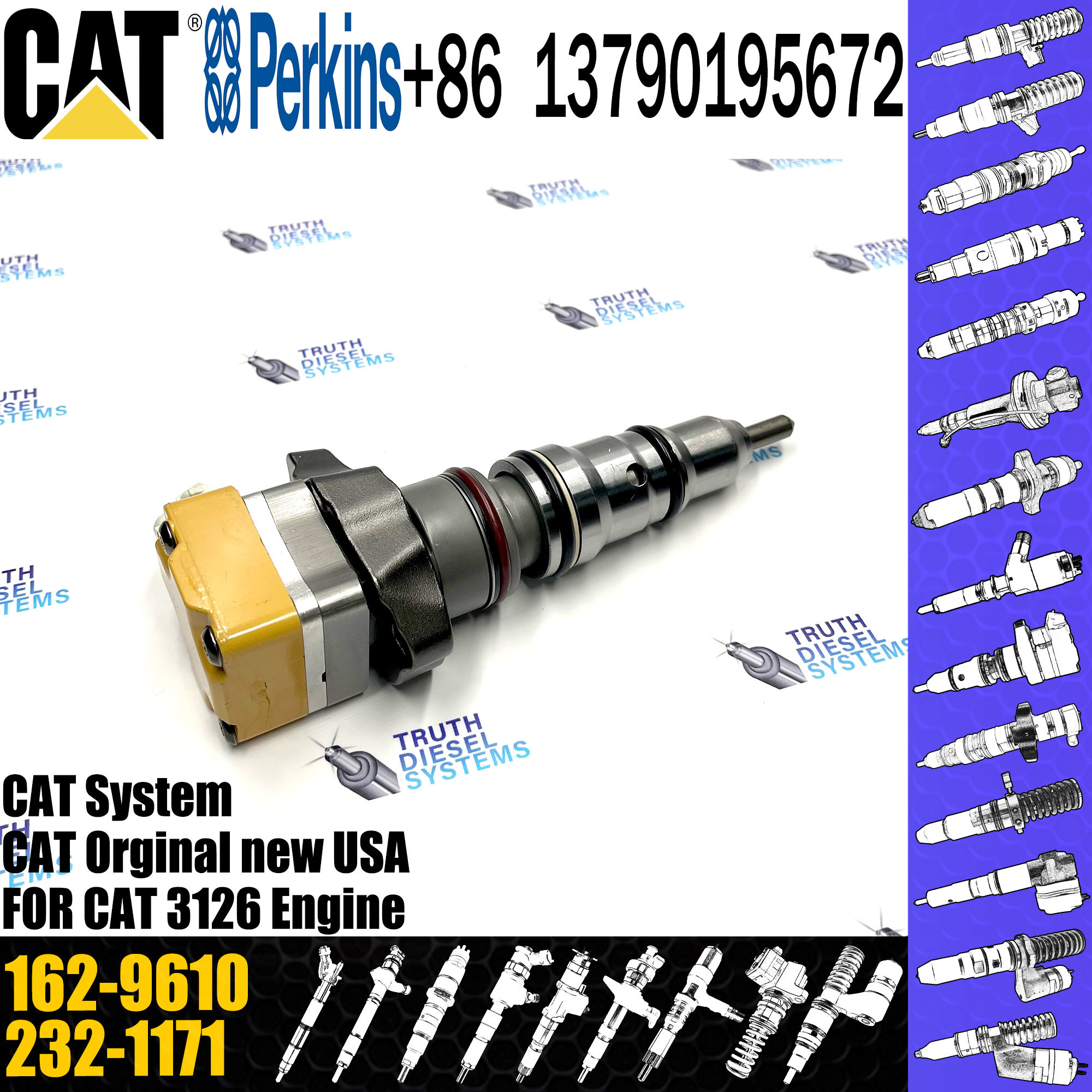 C-A-T 3126 3216B Engine Diesel Fuel Injector 171-9710 10R-9348 222-5965 162-9610 232-1183 111-7916 177-4753 138-8756