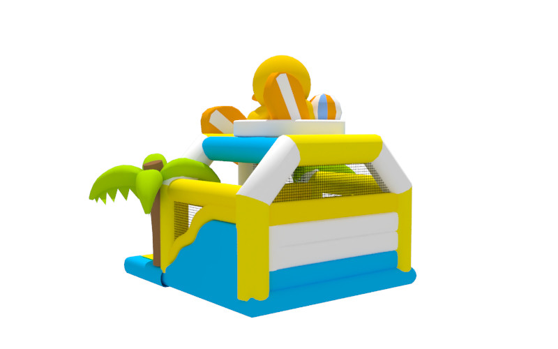 New Refreshing Summer Jumping Bouncy Castle Bed Animal Theme Inflatable Yellow Duck Bounce House Slide Combo