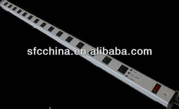 aluminium alloy UL approved American 15-outlet power strip, surge protector with