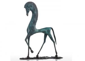 China Antique Green Patina Life Size Bronze Horse Statue Casting Finish Abstract Design on sale