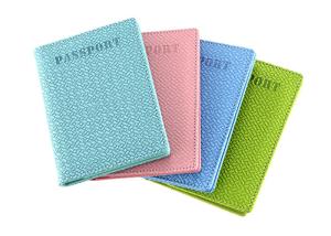 China Weave Passport Cover Leather PU Wallet Rectangle Pantone Color factory