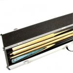 Aluminum Cue Case For TWO Centre Jointed Cues Silver