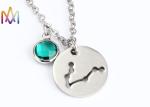 2.2mm Thickness Birthstone Crystal Womens Engraved Necklace