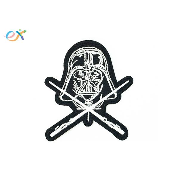 Rectangle Shape Custom Motorcycle Jacket Patches Embroidered Logo Polyester