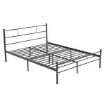 Elegant Metal Double Bed Smooth Finish Edges Powder Coating Design