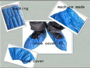 China PE CPE PP Non Slip Disposable Shoe Covers Blue Rainproof 1.5G~7G Weight factory