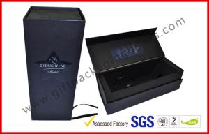 China Embossed / Spot UV Square Wine Packaging Boxes , Customized Printed Magnetic Wine Packaging Boxes on sale