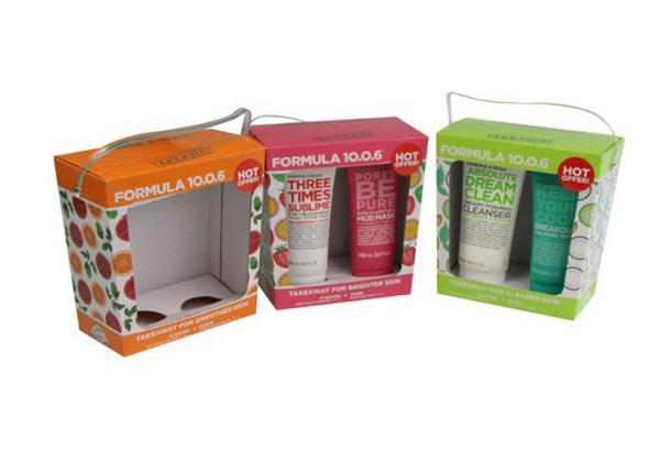 Portable Leather Cosmetic Gift Boxes , Cardboard Cosmetic Containers Personal