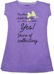Ladies Polycotton Slub Jersey Short Sleeve Nightdress Light Purple Raglan