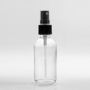 Liquid 120ml Clear Boston Glass Bottles With Pump Spray