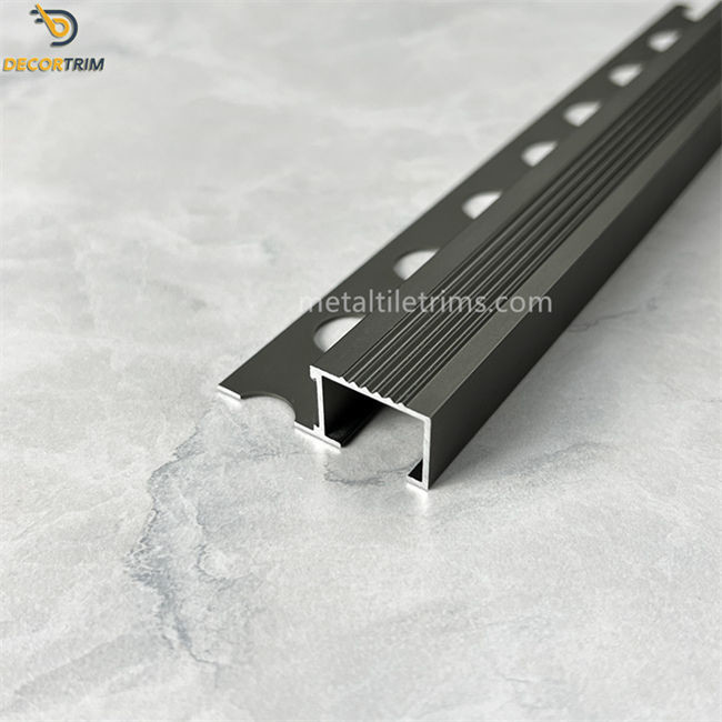 Dark Titanium Trim Tile Stair Nosing Tile Trim Corner Pieces Floor Transition Strip