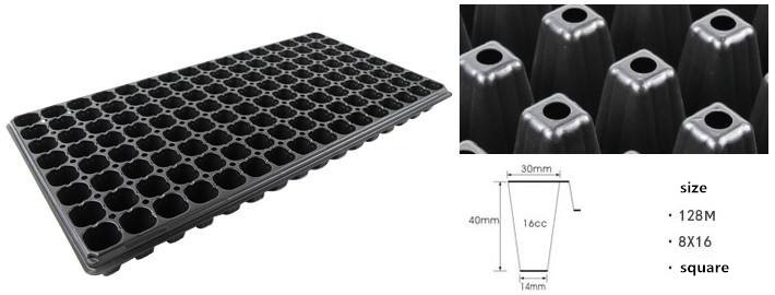 High Reflective HDPE Plastic Seedling Tray 50 Cell Plug Flats For Sprouting