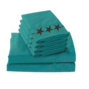 China Western Peak 6pcs Embroidery Star Sheet Set Washable Machine Wash 100% Polyester factory