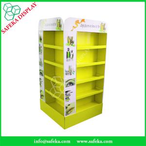 China 4 ways Portable shelves corrugated merchandise display shelf cardboard display tray rack carton retail make up display factory