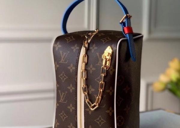 Monogram Printing Leather Chain Casual Handbags Shoulder Bags With Zipper